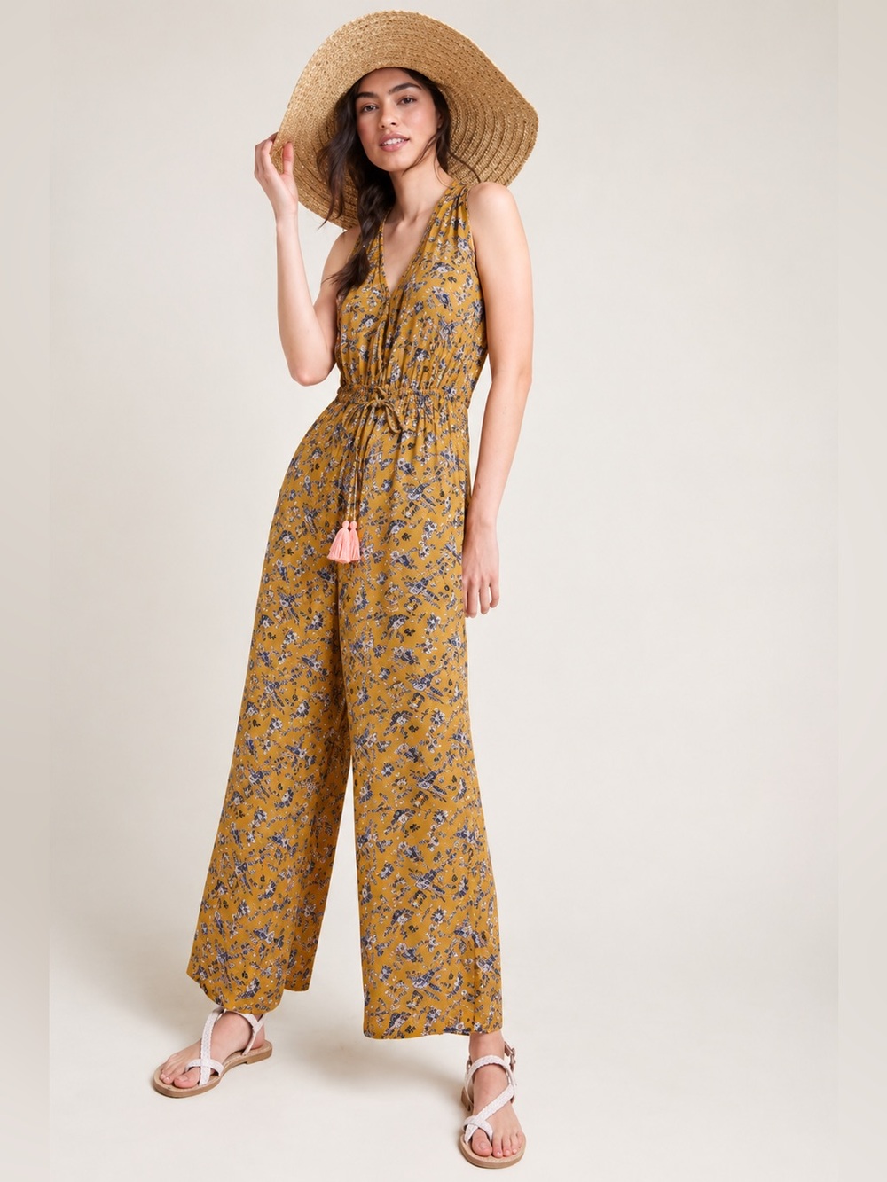 Anthropologie | Raga Sofia floral jumpsuit boho size medium